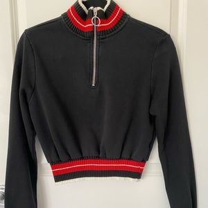 Quarter zip- long sleeve crop top